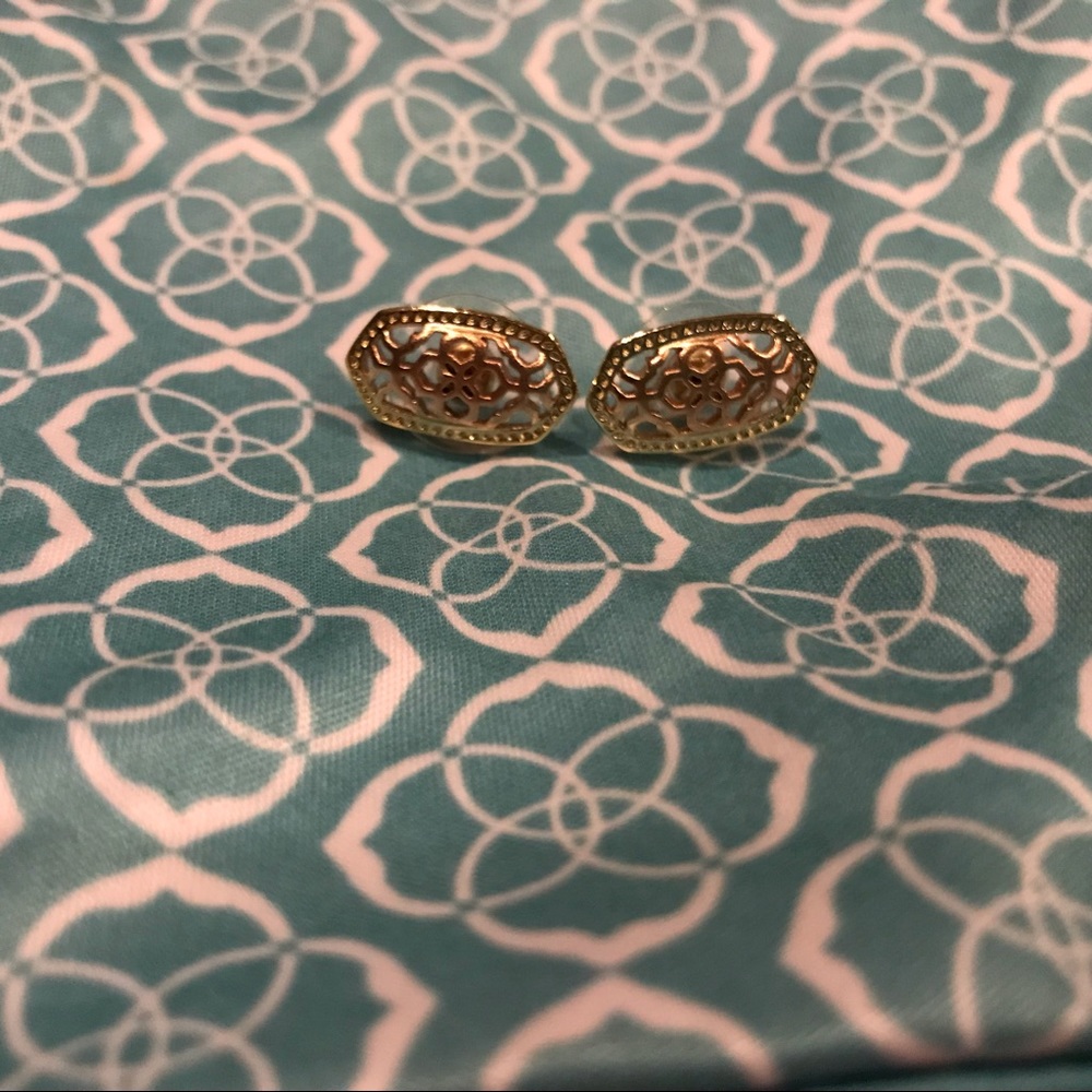 Kendra Scott Yellow & Rose Gold Filigree Earring
